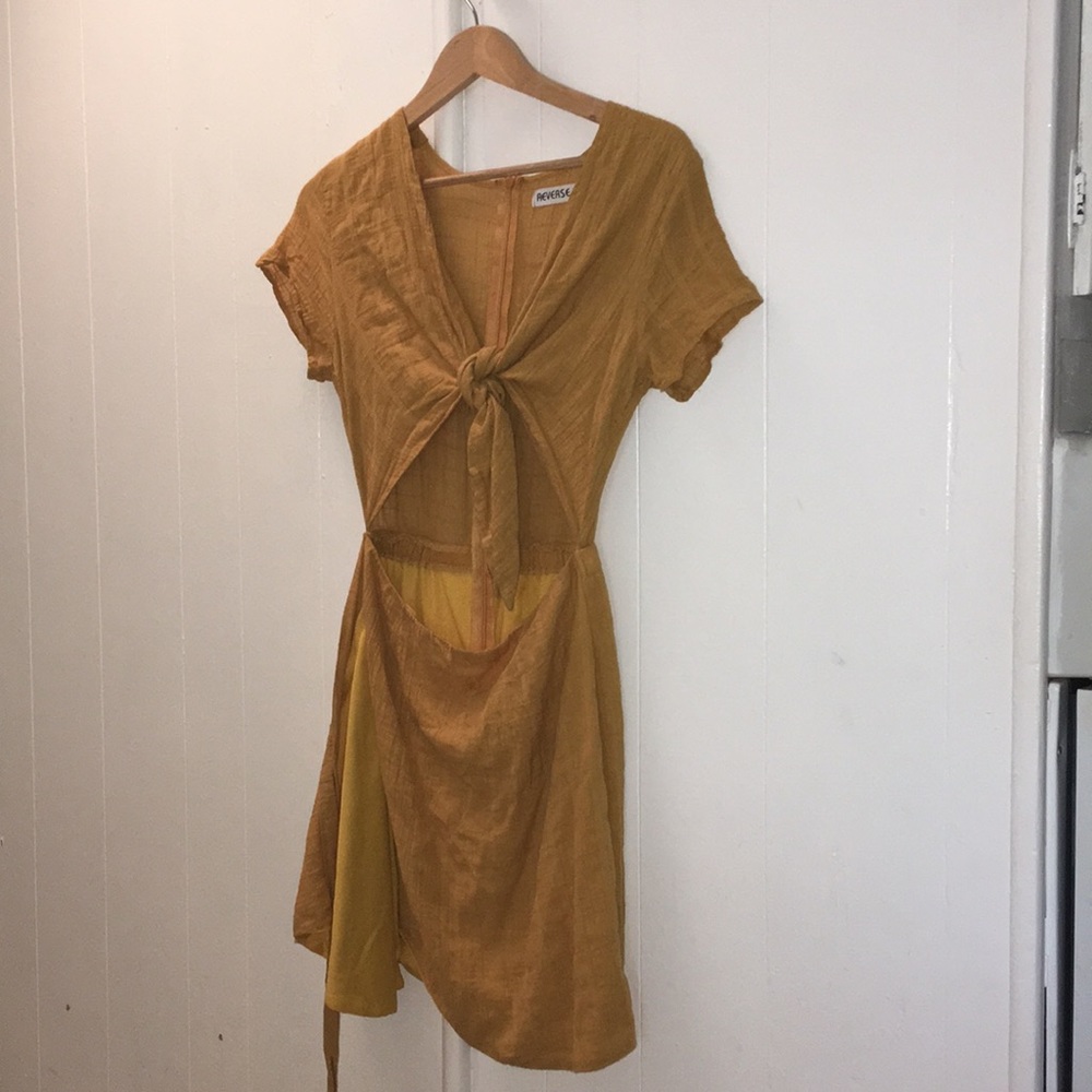 Yellow wrap dress